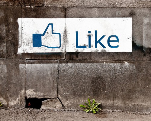 Facebook likes graphic poster on wall
