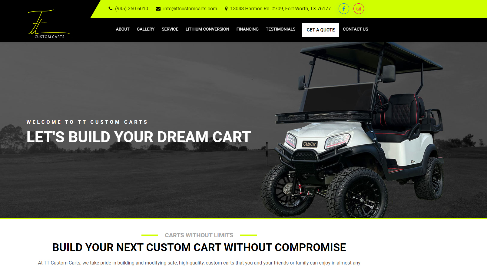 New website for TT Custom Carts